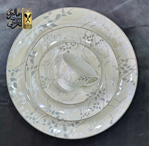 [03001040]   طقم سفرة مدور سادة 60 قطعة s.l